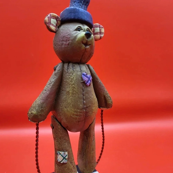 Vintage 1996 Enesco Jim Shore Max Teddy Bear Jumping Rope Figurine - Picture 2 of 8